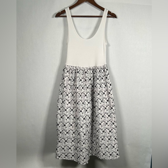 Zara NWT Black and White Floral Eyelet Midi Dress - Picture 1 of 11